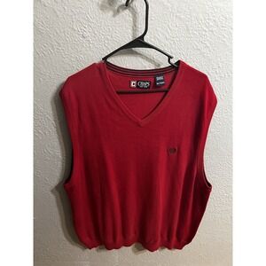 Chaps Mens sweater‎ Red vest sweater size XXL